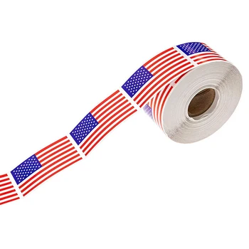 

250Pcs/Roll American Flag Sticker Self Adhesive USA Flag Stickers Party Decorations for Election Independence Day YU-Hom