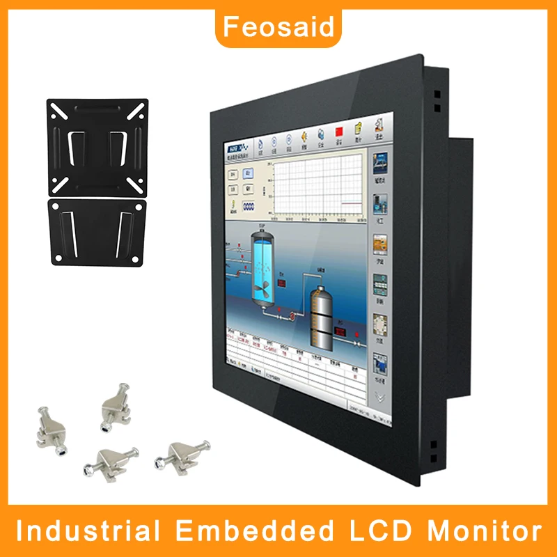 

Feosaid 14 inch industrial monitor 14" Resistance Touch LCD screen display With VGA/HDMI/DVI Inputs Resolut 1600x900
