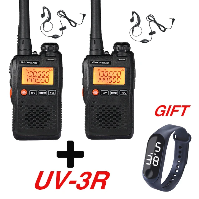 2 шт Baofeng рация UV-3R 136-174/400-470 MHz портативный CB Ham Радио UV 3R плюс двухдиапазонный Ham радио мотоцикл домофон - Цвет: 2pcs UV-3R