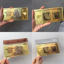 Памятные банкноты из черной золотой фольги 100 триллиона в Зимбабве