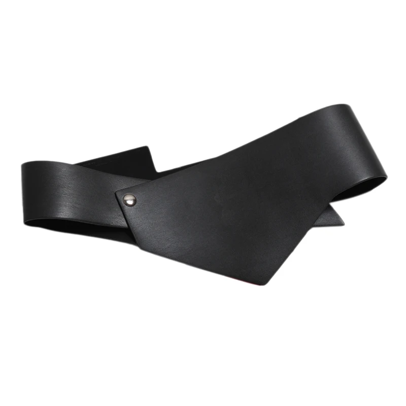

Pu Leather Brief Personality Irregular Design Wide Belt Women Fashion Tide All-Match