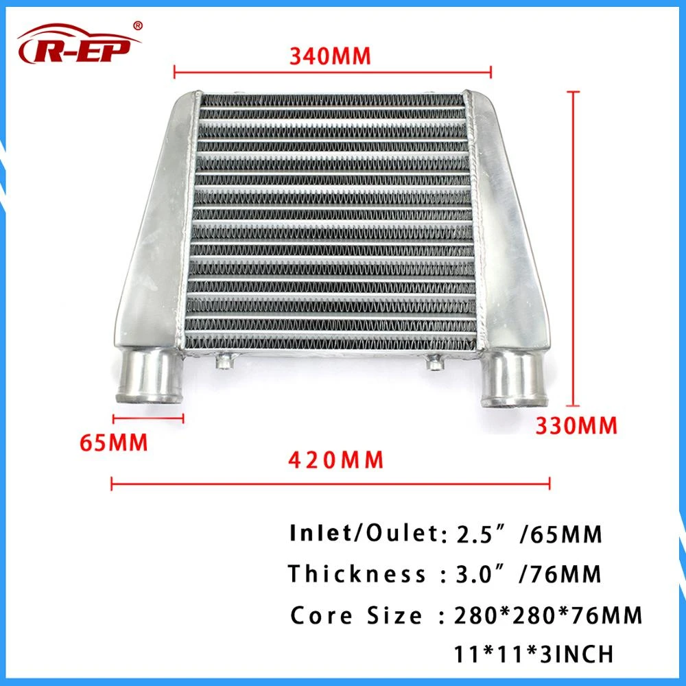 Radiador Intercooler Universal 280x280x76, entrada de ID 65MM para Turbo, supercargador, entrada de aire frío, Radiador de aluminio 6061| Radiadores y partes| - AliExpress