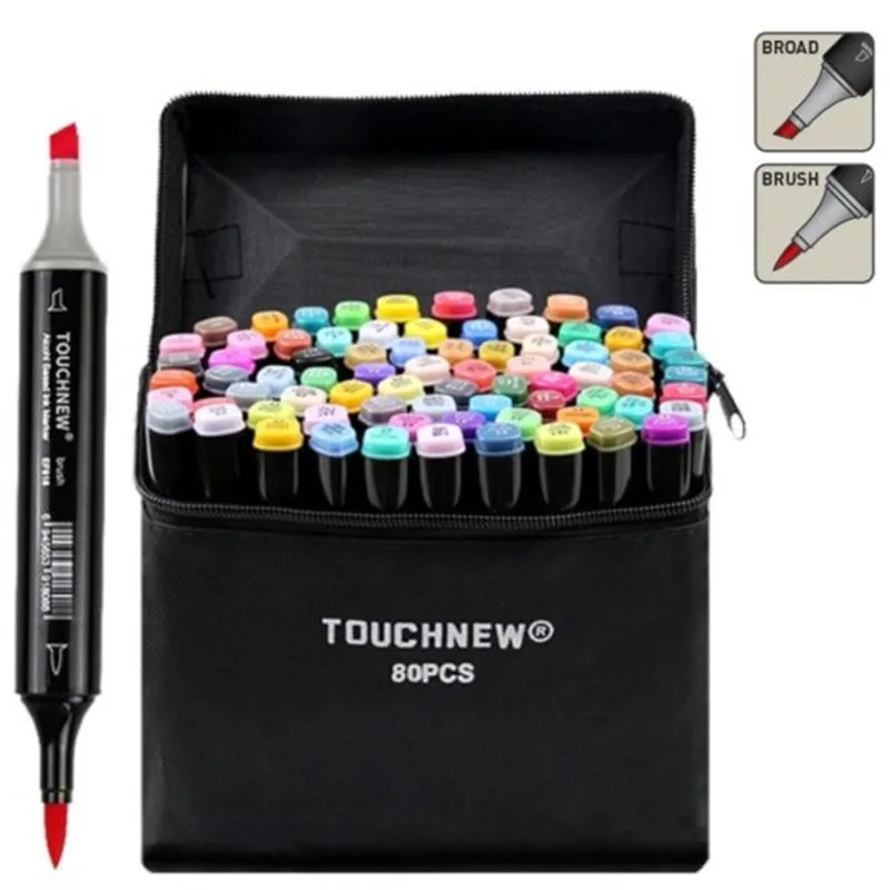 Manga Markers TOUCHNEW Marker Pen Set Soft Brush Dual Tips 1 Colors Animation for Art Lovers Drawing Sketching Art Supplies