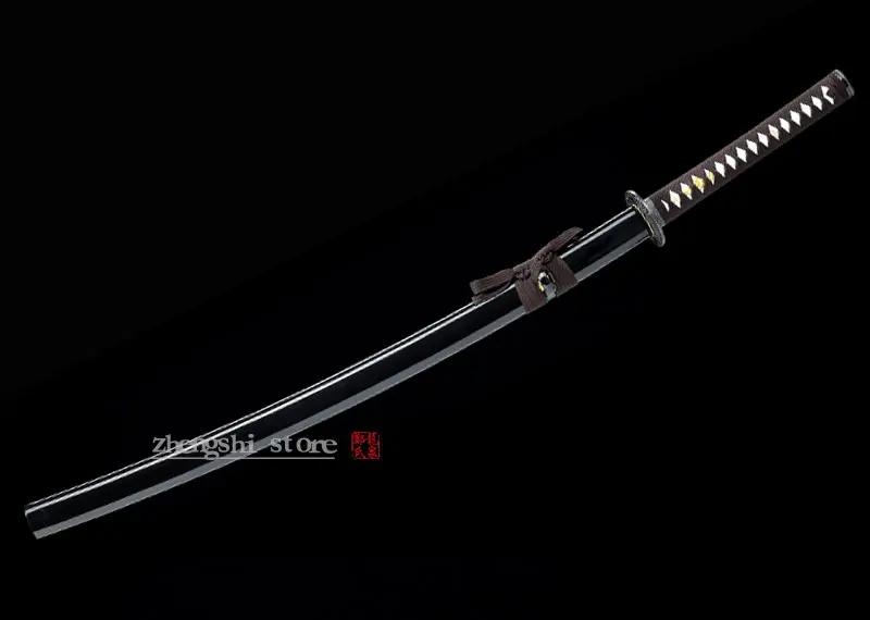 Handmade Japanese Katana Full Tang 1045 Carbon Steel Wooden Scabbard Dragon Guard Sharp Edge for Battle Samurai Sword Home decor