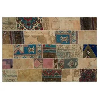 

Handmade Natural Vintage Anatolian Patchwork Area Rug 188x277 Cm-6'2''X9'1''