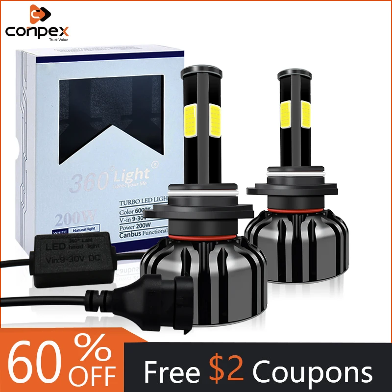 Комплект из 2 предметов Conpex мини H11 H4 H7 светодиодные фары 12V 9005 9006 лампа 5800Lm высокое