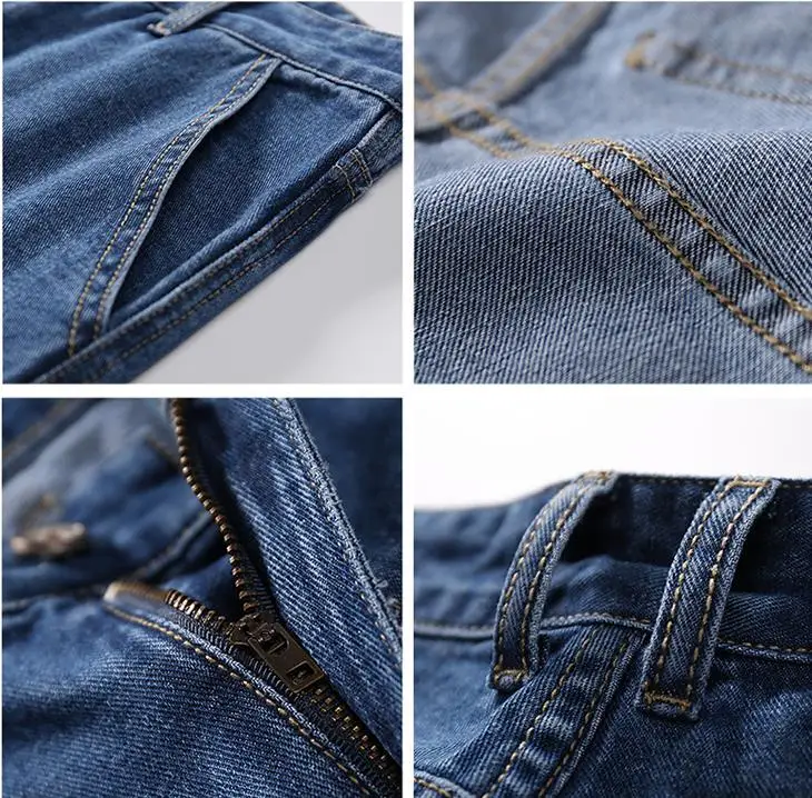 Men's Ankle-Length Jeans Tide Personality Loose Casual Nine Cargo Pants Boys Mens Baggy Straight Trousers Men Bottoms Jean