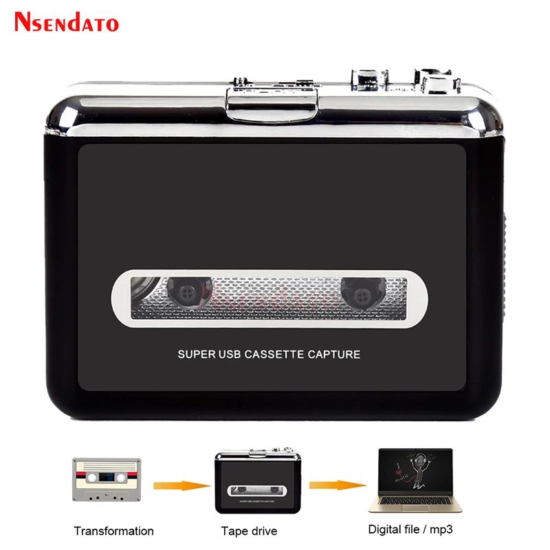 Usb Cassette Lettore Musicale Registratore Adattatore Di Acquisizione Stero Cassette Tape Riproduto Player Converti In Convertitore Mp3 Con Altoparlan
