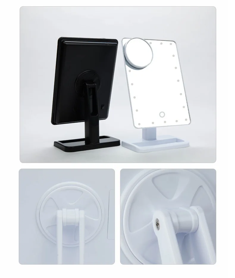 Специальное Mi-Hee светодиодный настольное зеркало в комплекте 20 огней макияж зеркало настольное 360 вращающееся туалетное зеркало Сенсорное