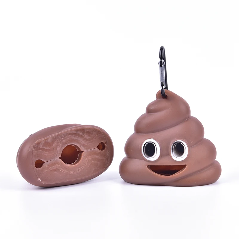 1pc Pet Poop Bag Shit-shaped Outdoor Portable Waste Bag Dispenser Carrier Dog Poop Holder Storage Box Cleaning Products dog poop bag,dog poop bag dispenser,pet cleaning products