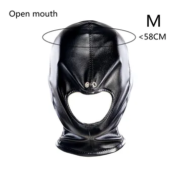 Adult SM Exotic Accessories of 4 Style Leather Bondage Hood Sex Toys with Open Mask for Men Women Fetish BDSM Flirting Game Tool 4