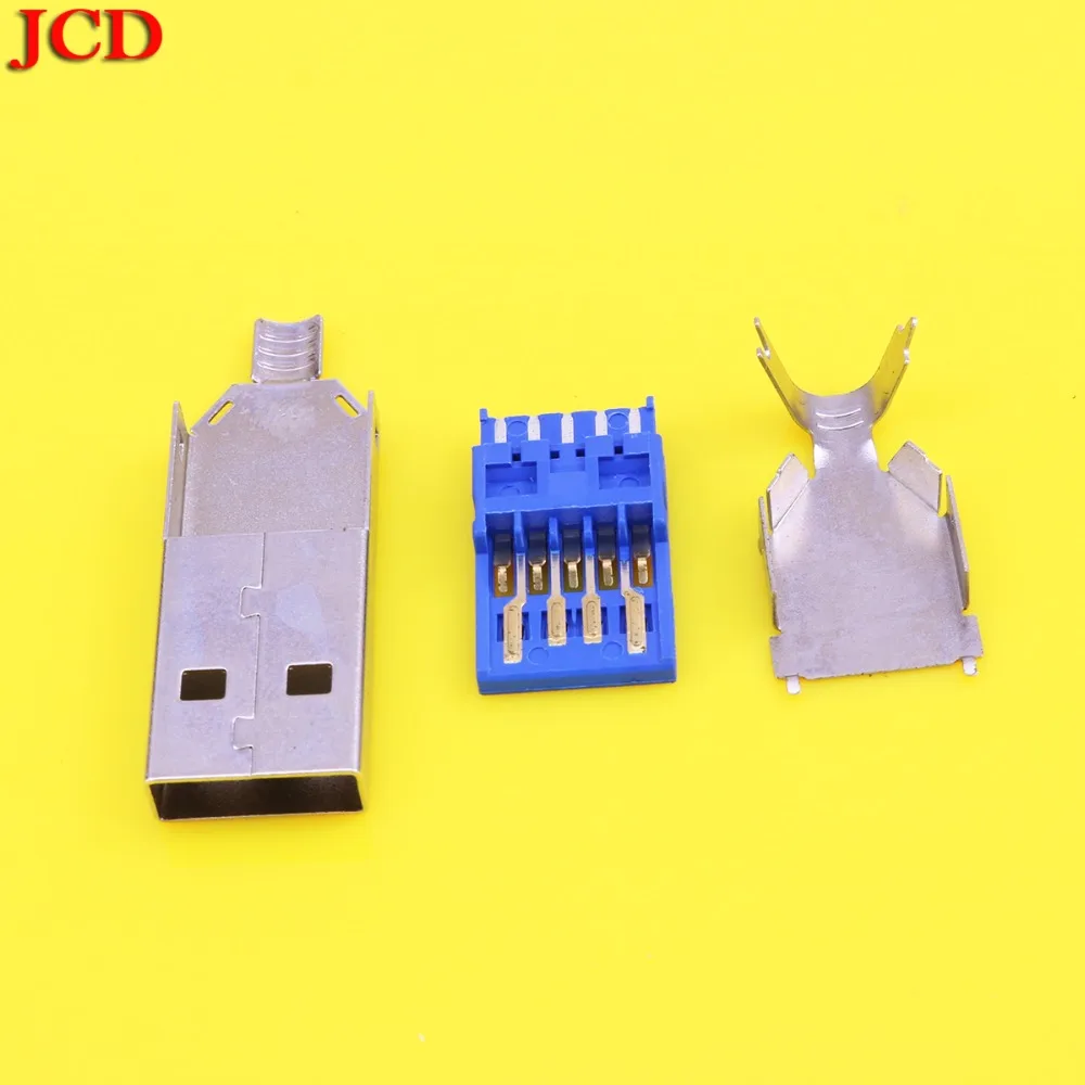 JCD Новый DIY USB 3,0 Мужской Разъем USB разъем пайки типа линии Хвостовая розетка 3 в 1 Высокоскоростной USB 3,0 разъем для зарядки