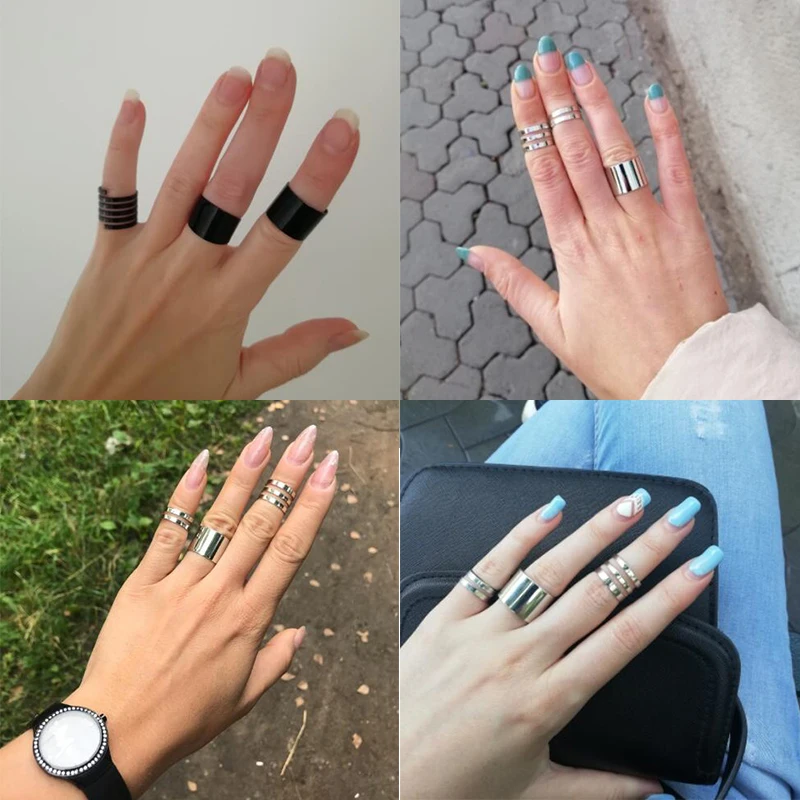 1 Набор/3 шт панк золотые, серебряные кольца женские Anillos Стек Обычная полоса миди Середина кольца на фаланг пальца набор для женщин Anel Rock ювелирные изделия