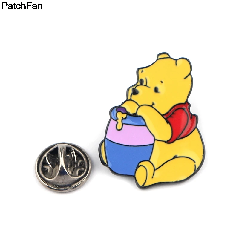 Patchfan милый медведь цинк галстук мультфильм забавные булавки броши для рюкзака, одежды для мужчин женщин шляпа Декоративные значки медали A2437