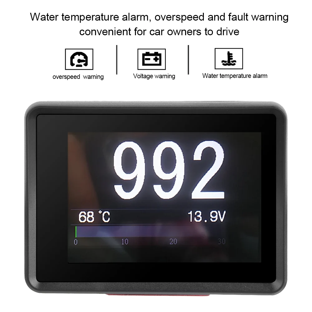 Автомобиль OBD Многофункциональный измеритель цифровой температуры напряжение скорость HUD Дисплей автомобильные часы светодиодные цифровые часы авто аксессуары