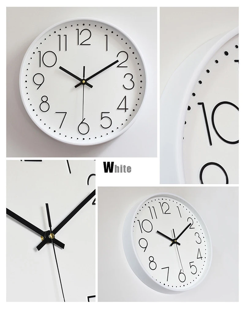 12 Inch Hot Arrival Modern Round Wall Clocks Modern Plasitc Clocks Quartz Horloge Wathces Bedroom Kitchen Home Wall Clocks