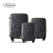 BeaSumore Fashion 3d skull Rolling Luggage Sets Spinner 24/28 inch High capacity Suitcase Wheels 20 inch Cabin password Trolley