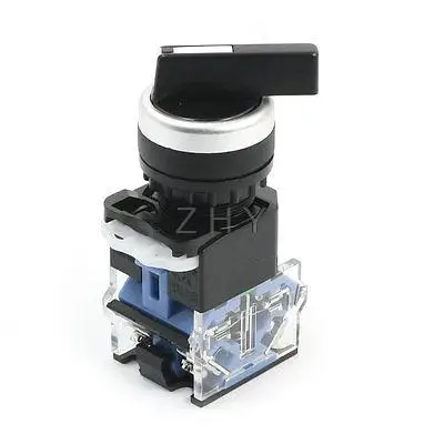 

Panel Mounted 3 Positions Selector Locking Rotary Switch 600V 10A NO NC