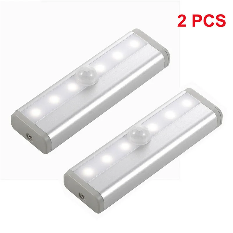 Для шкафа лестницы кухня 2шт высокая яркость 6LED датчик движения ночник
