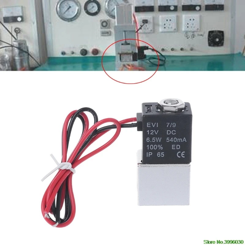 Normally Closed Solenoid Valve 12V DC 1/8" w/Wire For Water Air Gas