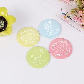 

Custom Pocket Handbag Mirror Personalized Wedding Favor Purse Makeup Mirror Wedding Souvenir Party Favor Compact Mirror 50pcs