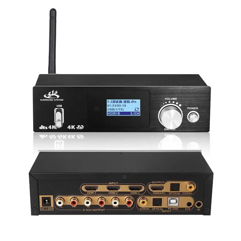 Bluetooth 5.1ch аудио декодер конвертер передач DAC USB SPDIF Поддержка HDMI ARC/PC-USB/AUX для оптического коаксиального USB DAC конвертер
