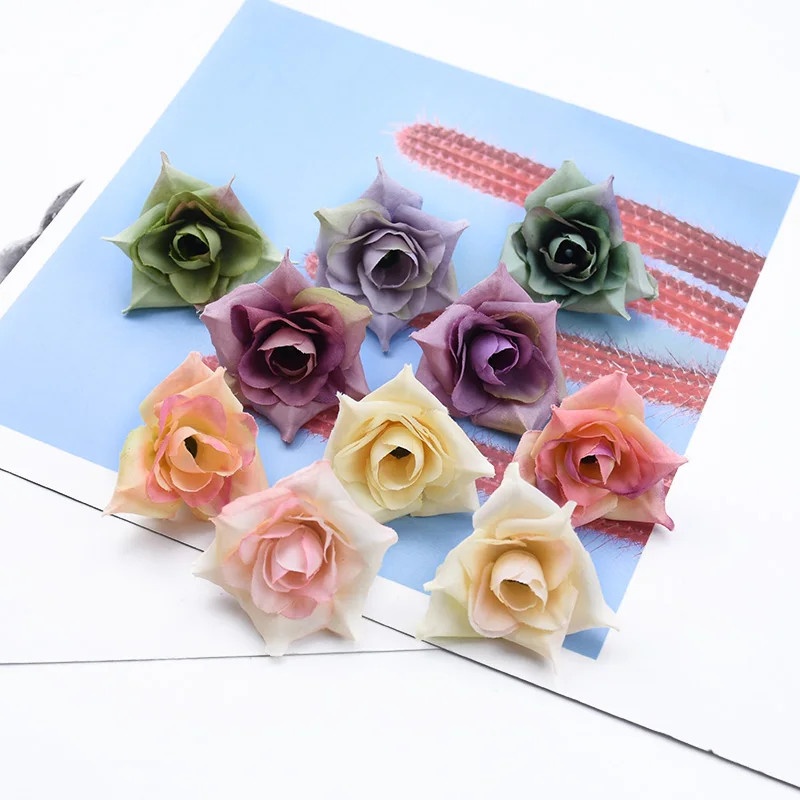 

10/30 Pieces Silk roses wedding bridal accessories clearance christmas home decorative flowers diy gifts box artificial flowers