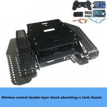 Двухслойный металлический амортизирующий гусеничный Rc Танк шасси+ беспроводной контроллер комплект TSD300 умный робот Платформа DIY для Arduino