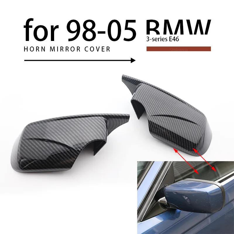 

2021 M4 Sport Sytle Car Side Rear View Mirror Cover Cap Shell Replacement Carbon Fiber Look for BMW E46 E39 1998-2005 4 Doors