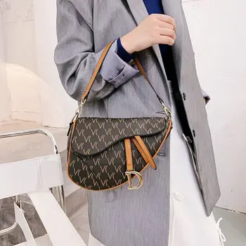 

Half Moon Flip Bags for women Fashion Casual PU Shoulder Messenger Bag Character Elegant Letter Brand Girl Shoulder Handbag