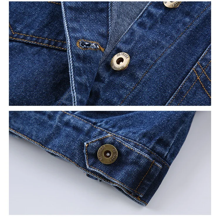DFXD/Коллекция года, Корейская Осенняя джинсовая куртка с длинными рукавами для девочек детская одежда верхняя одежда для девочек от 3 до 12 лет, повседневные джинсовые синие пальто для девочек-подростков