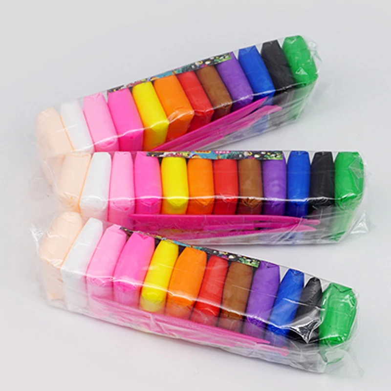 Laliva 6 Bag/Set Colored Light Clay Polymer Plasticine Modelling Clay Air Dry Playdough Light DIY Soft Creative Handgum Toys for Kids Color: Skin Color