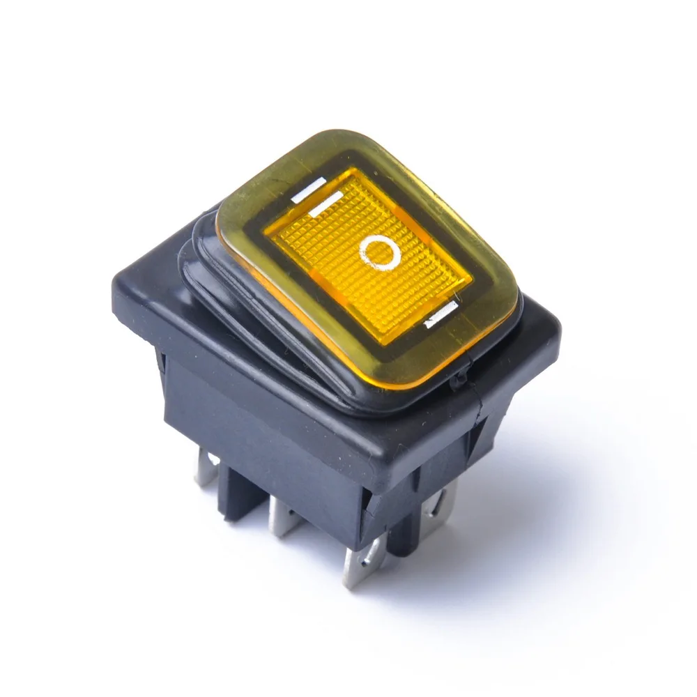 

LED Waterproof Rocker Switch 6Pin 12V 16A With Lamp Light Push Button Switch Momentary On-off Universal For Car Boat