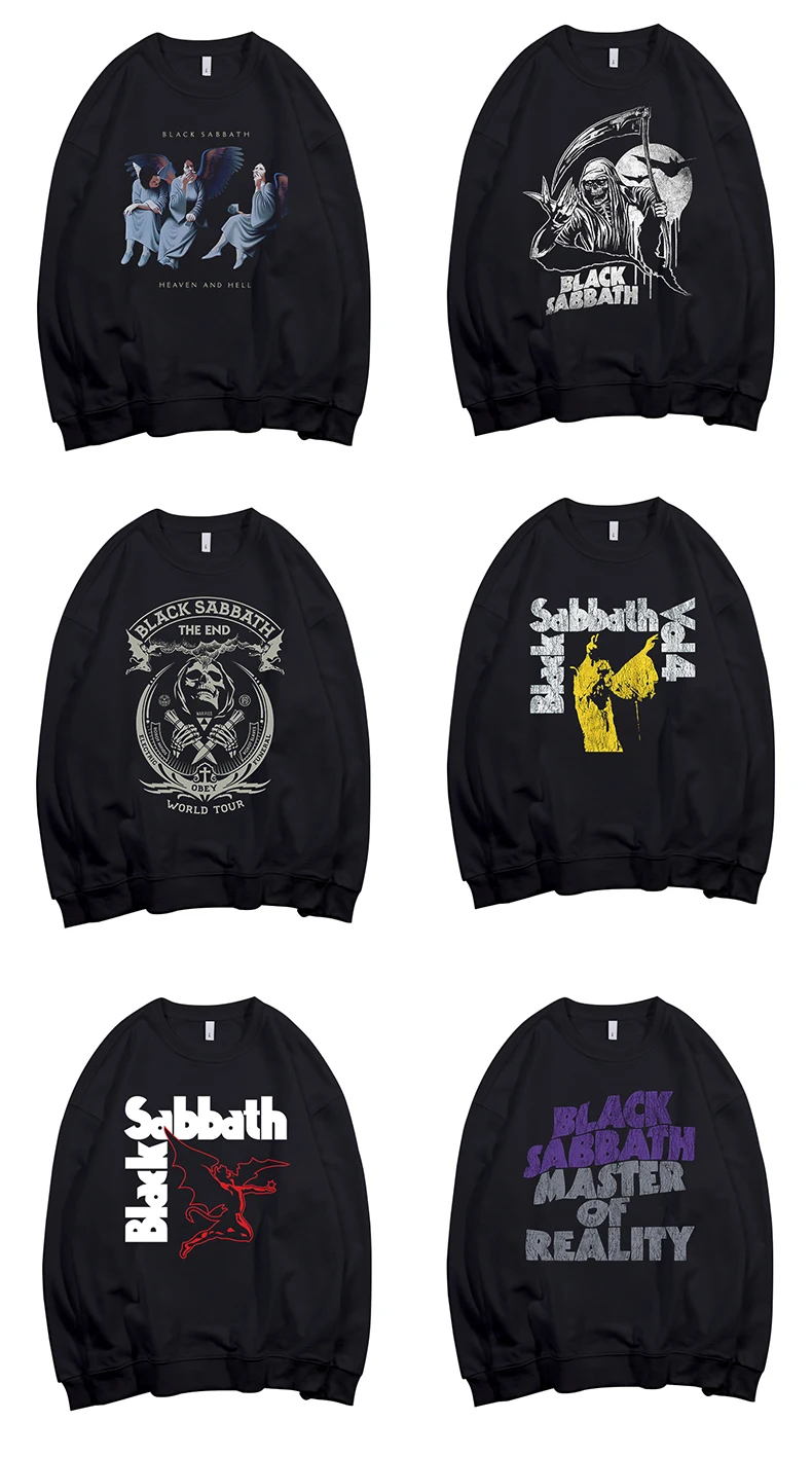 6 Дизайнов английская рок группа черный sabbath Pollover Толстовка с капюшоном панк sudadera уличная флисовая верхняя одежда тяжелый металл