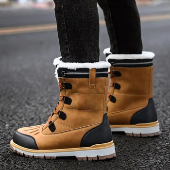 

Men Winter Shoes Snow Boots Warm Anti-slip Thicken Casual for Outdoor Hiking J9