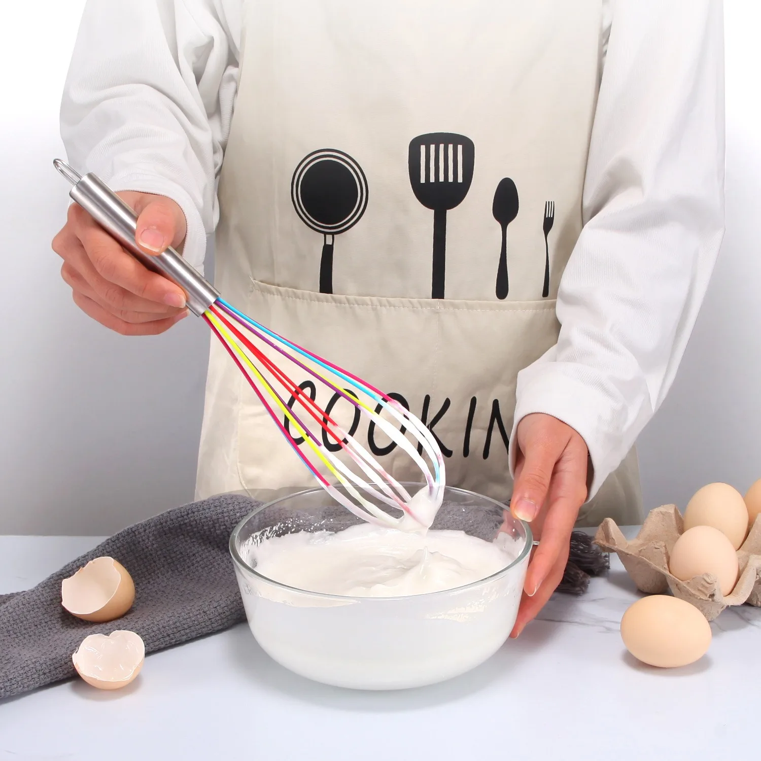 1pcs Drink Whisk Mixer Egg Beater Silicone Egg Beaters Kitchen Tools Hand Mixer Cooking Foamer Wisk Cook Blender