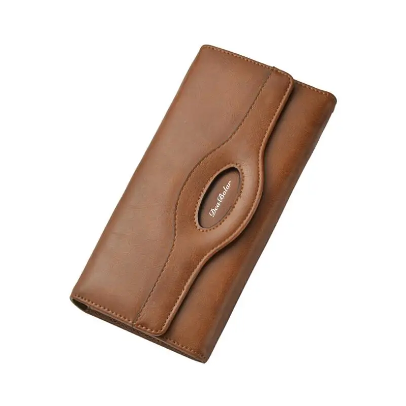 

Wallet 2020 Fashion PU Leather Concise Money Bag High Capacity Purse Retro Long Section Card Holder Multifunction Phone Bag