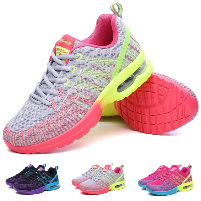 Zapatillas de tenis con cojín de aire para mujer, zapatos deportivos de malla con aumento de altura de 4CM, transpirables, para correr al aire libre