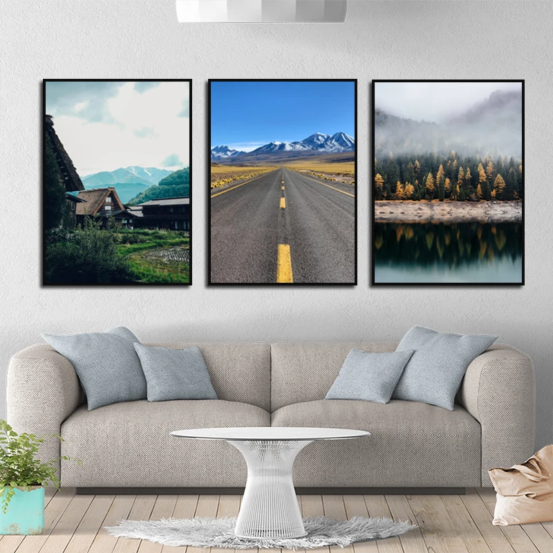 

Nature Realist Landscape Picture Home Decor Nordic Canvas Painting Wall Art Modern Lake Scenery Print And Poster For Living Room