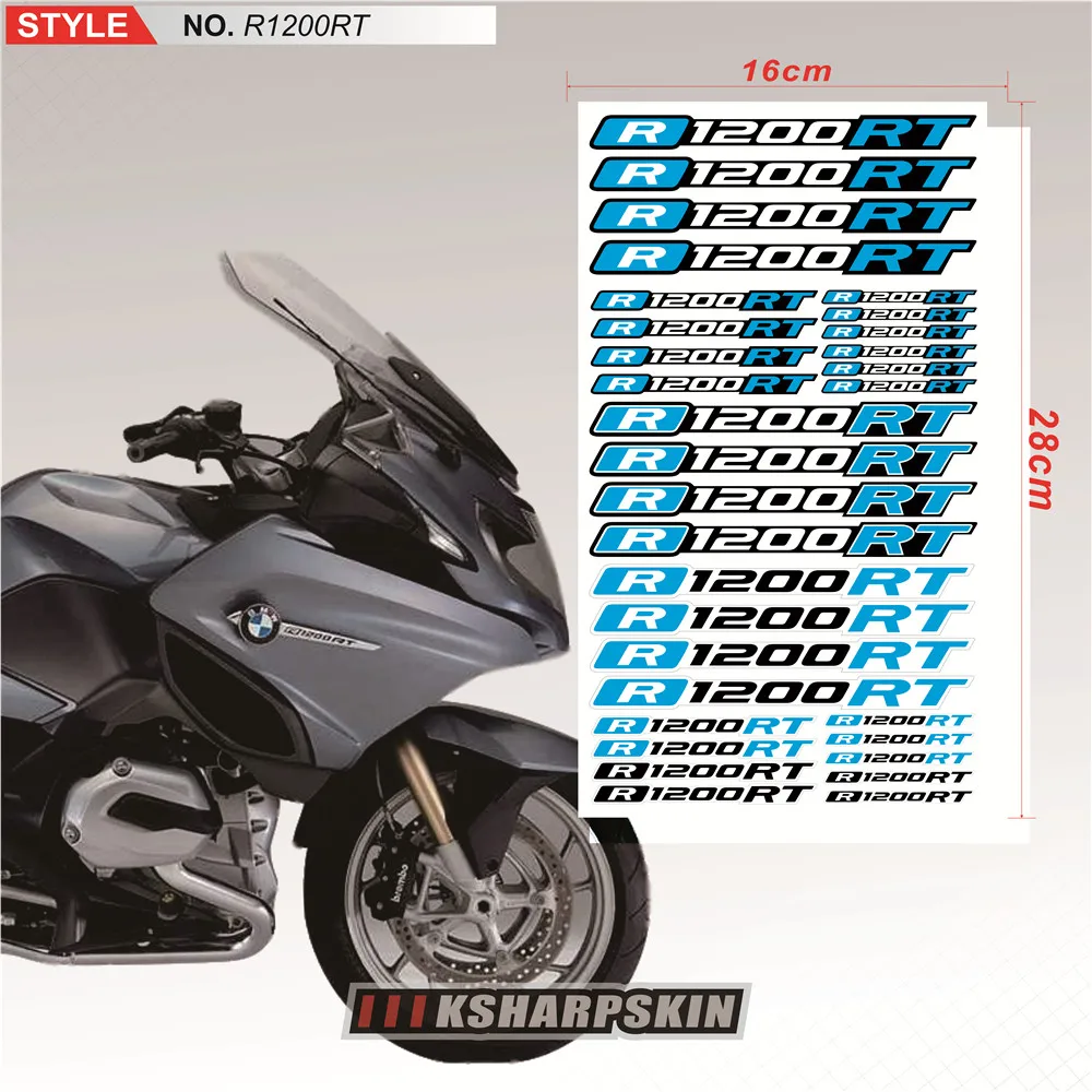 New sale Motorcycle Stickers Body Reflective Waterproof fuel tank tail box logo decals Kit set For BMW R1200RT r1200 rt | Автомобили и