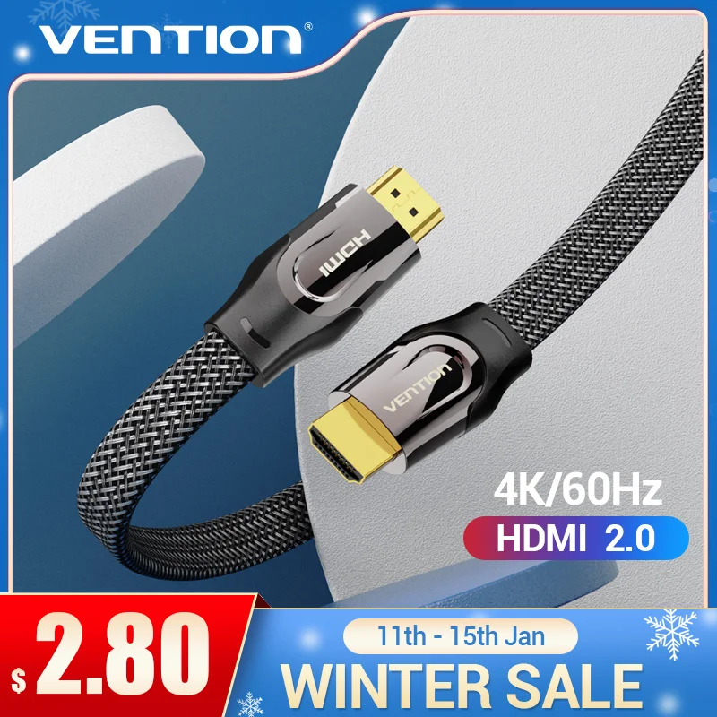 Vention HDMI кабель 4K 60Гц 2 0 со штыревыми соединителями на обоих концах для подключения