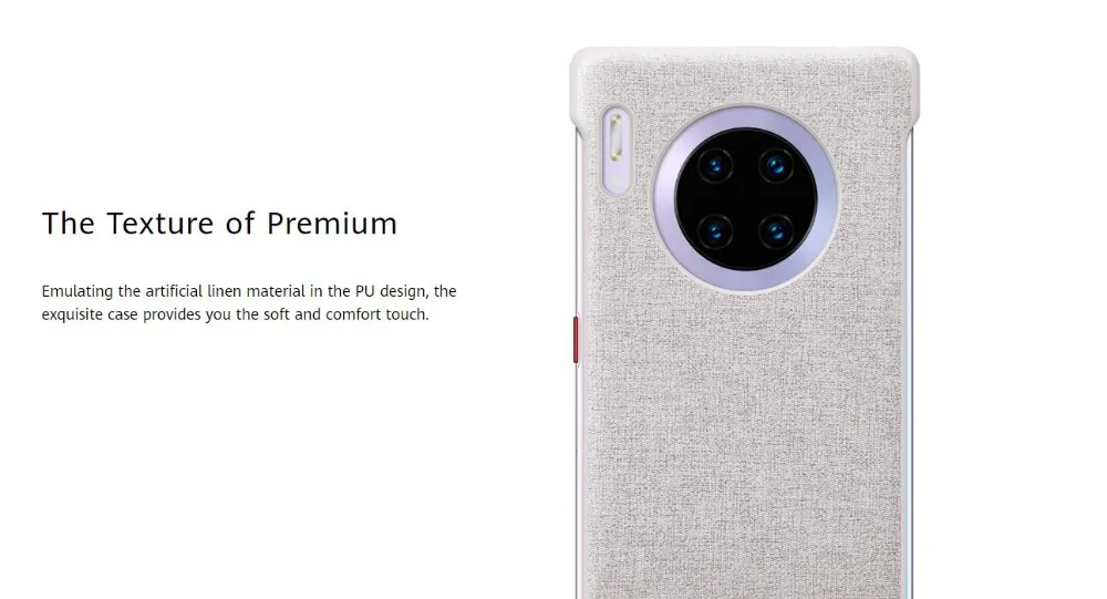 HUAWEI Коврики 30 Pro Чехол Официальный PU Коврики риал с изысканные ткани на ощупь поверхность 4 Угловая защита