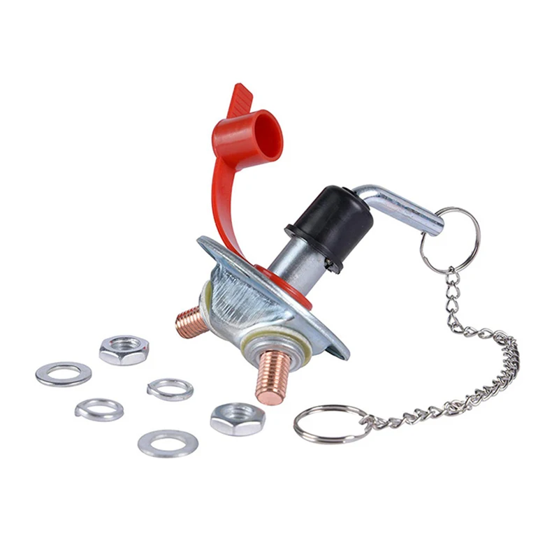 Marine Battery Switch Battery Isolator 12-24V Disconnect Rotary Switch Selector Removable Key For Boat Rv Vehicle