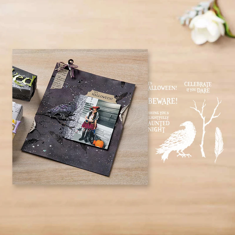 

JC385 The Raven Metal Cutting Dies and stamps or Scrapbooking Embossing Decorative Crafts DIY Paper Cards