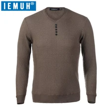 IEMUH свитер мужской Повседневный пуловер с v-образным вырезом Мужская Осенняя тонкая рубашка с длинным рукавом мужские свитера трикотажные кашемировые шерстяные пуловеры