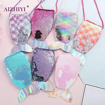 

Sequins Wallets Children Coin Purses Kids Girls Handbags Zipper Wallets Cute Pouch Key Packet Fish tail Small Mini Coin Bag