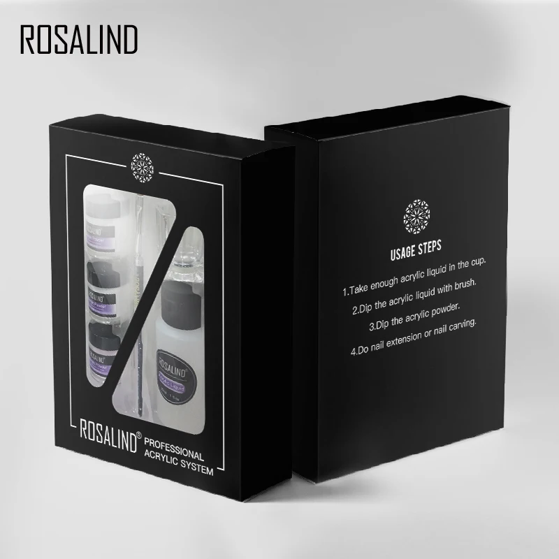 Набор акриловых порошков ROSALIND кристаллический порошок для наращивания геля