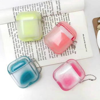 

Liquid Earphone Case for Apple Airpods Case Glitter Quicksand Cover for Air pods 2 Case Headphone Earpods Luminous Bling Strap