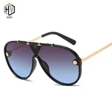 Крупные сонечные очки Винтаж Брендовые очки, подходят для вождения, солнцезащитные очки Для женщин Для мужчин плоский верх с большой оправой, солнцезащитные очки в стиле ретро сиамские очки UV400