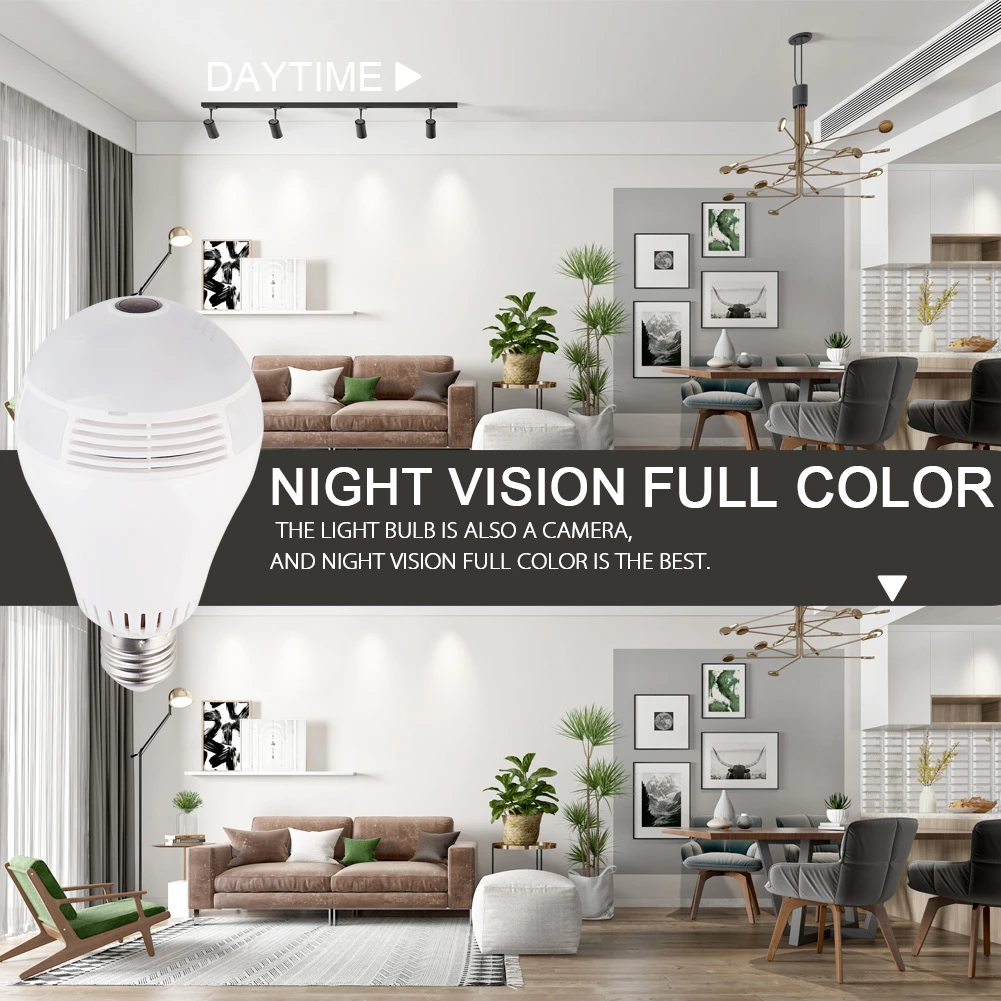 1080P 360 Degree indoor ip Camera Security Wireless Lamp Cameras Fisheye Panoramic Bulb HD support WIFI Network Remote Monitor